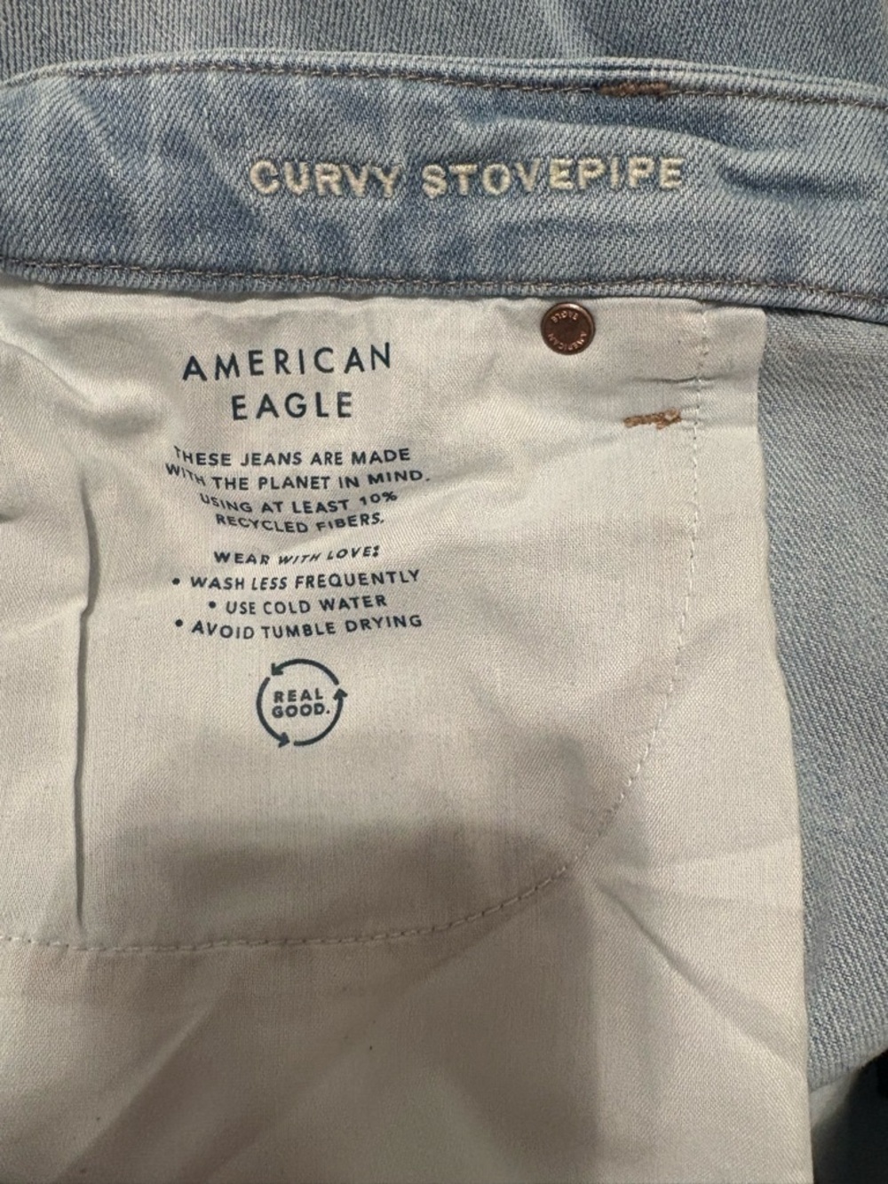 AE Stretch Curvy High-Waisted Stovepipe Jeans - Picture 3 of 4